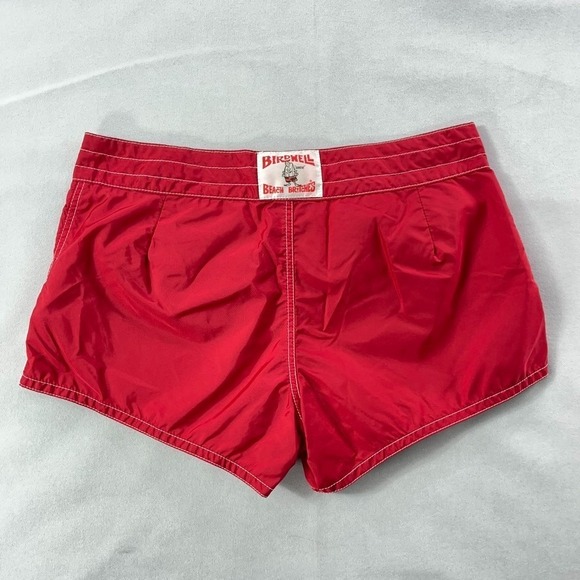 Birdwell Beach Britches Board Shorts Women 12 Red Nylon Pocket USA - Picture 2 of 12